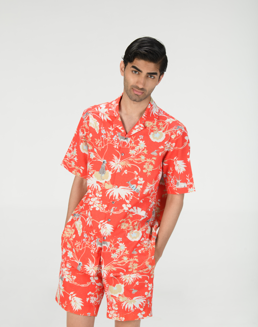 Bush Shirt Heavy Cotton Red