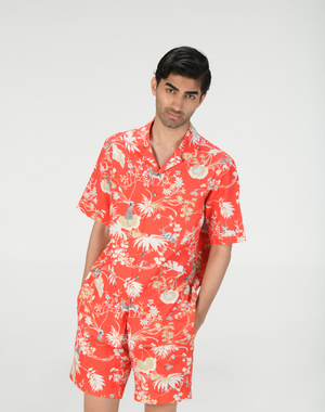 Bush Shirt Heavy Cotton Red