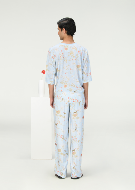 T-Shirt Linen Jersey Ice Blue
