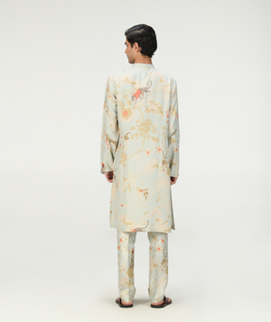 Bade Miyan Kurta Muga Satin Silk Ice Blue