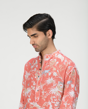 Chhote Miyan Kurta Linen Coral