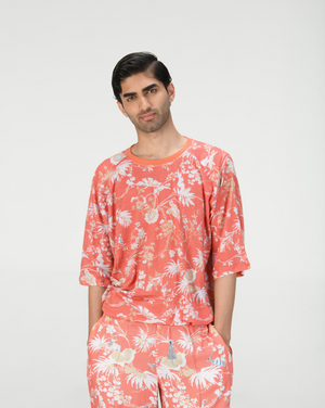 T-Shirt Linen Jersey Coral