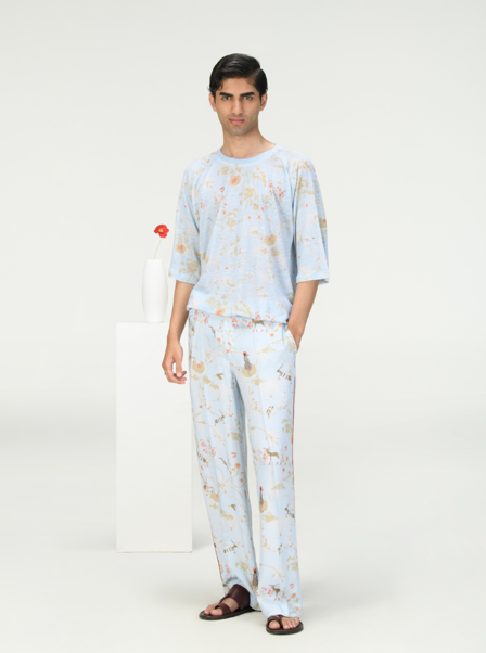 T-Shirt Linen Jersey Ice Blue