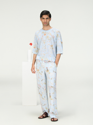 T-Shirt Linen Jersey Ice Blue