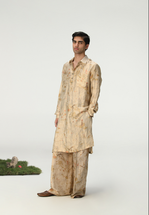 Bullet Kurta Silk Brocade Ivory