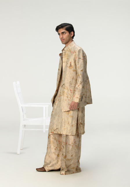 Palazzo Silk Brocade Ivory