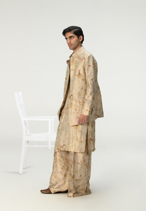 Palazzo Silk Brocade Ivory