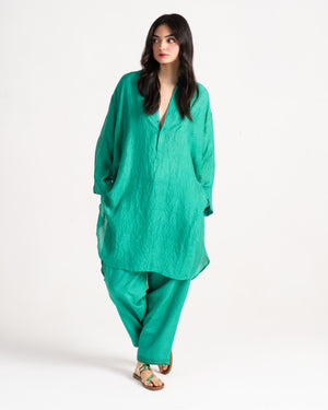 Aisha Salwar Silk Check Aqua