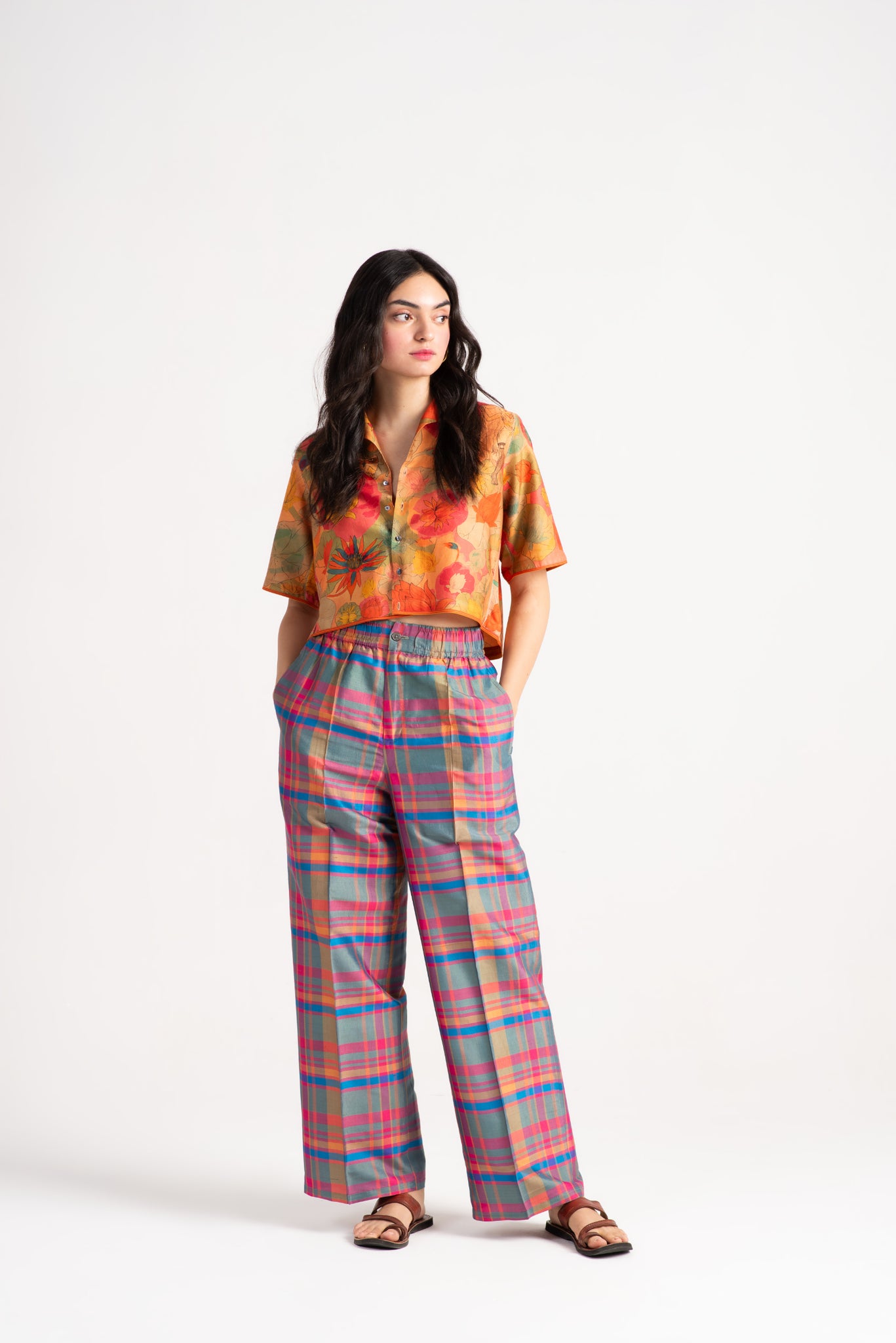 Crop Shirt Cotton Silk Grapefruit