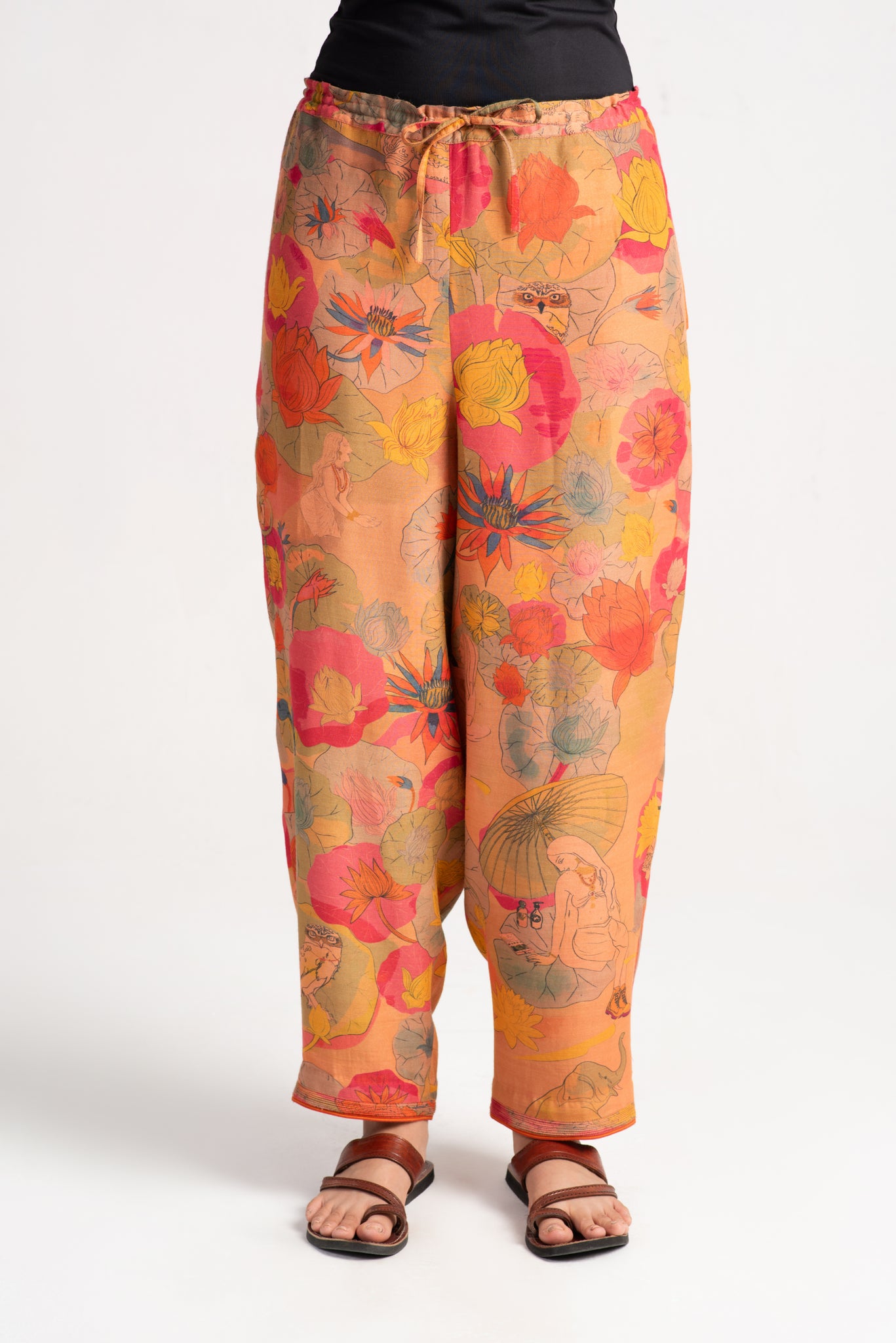 Aisha Salwar Muga Satin Silk Grapefruit