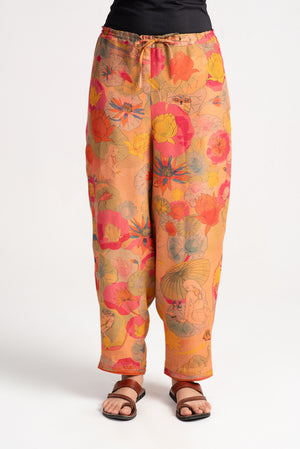 Aisha Salwar Muga Satin Silk Grapefruit