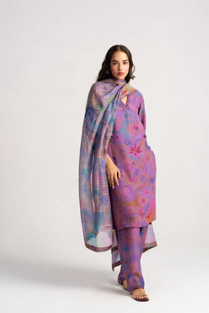 Dupatta Chanderi Silk Amethyst