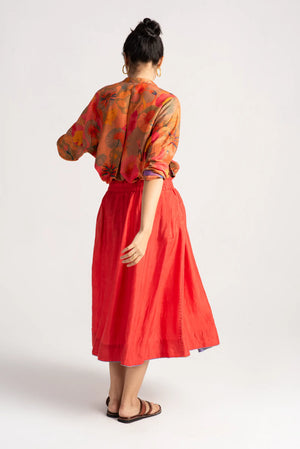 Nargis Skirt Silk Red