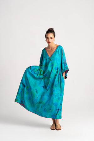 Bandini Dress Silk Aqua