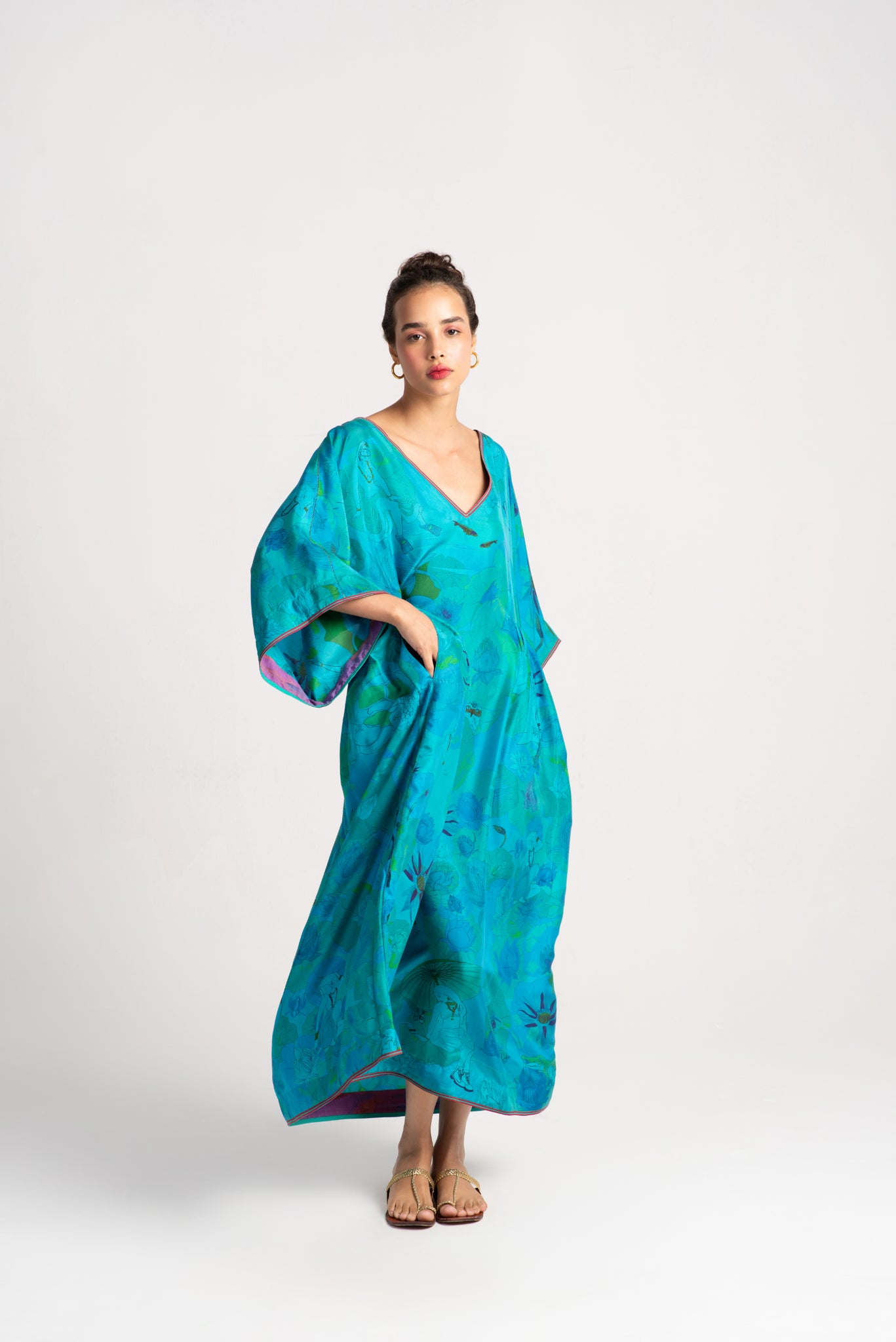 Bandini Dress Silk Aqua