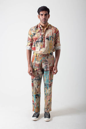 Classic Shirt Muga Satin Coral