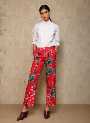 Pyjama Pant Linen Fuchsia