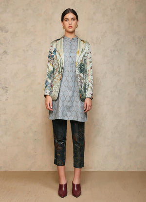 Rana Blazer Silk Damask Monsoon Cloud