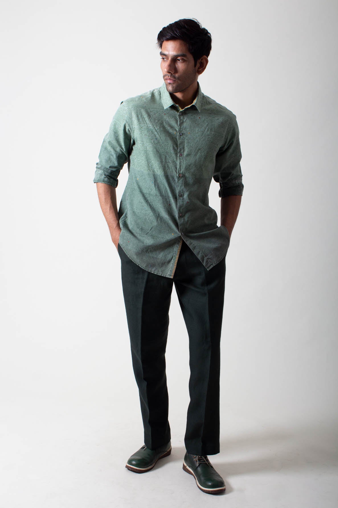 Buy Khoday Williams Men Dark Green Solid Pure Silk Regular Fit Festive Shirt  - 40 Online at Best Prices in India - JioMart.