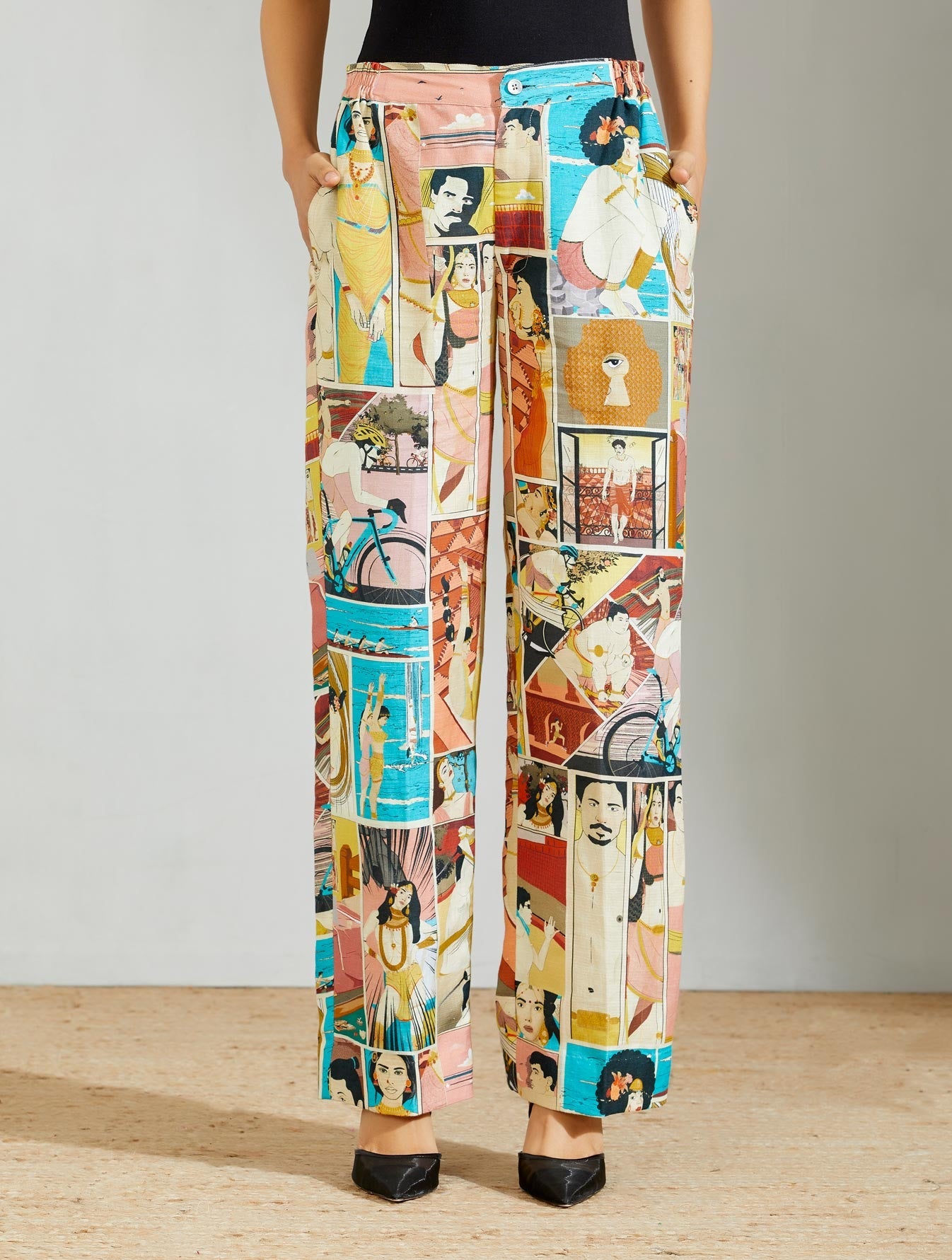 Pyjama Pant Linen Coral Comic