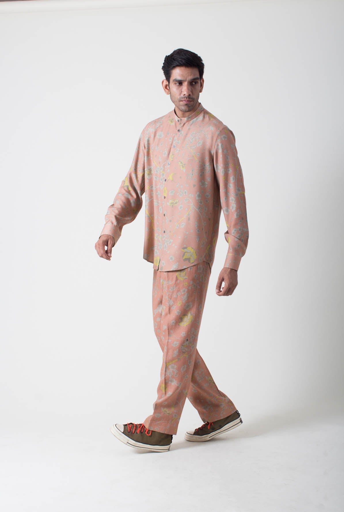 Classic Shirt Muga Satin Salmon