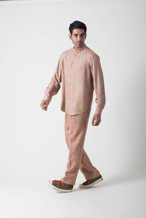 Classic Shirt Muga Satin Salmon