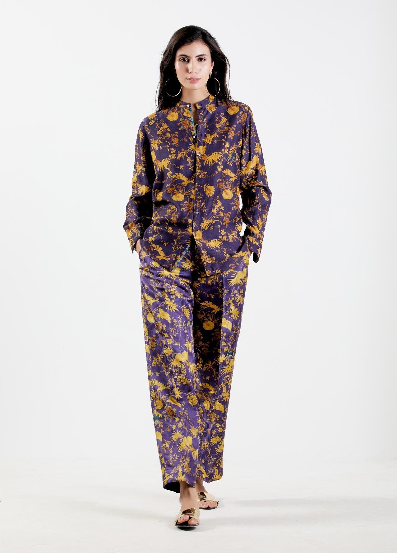 Classic Shirt Muga Satin Gold