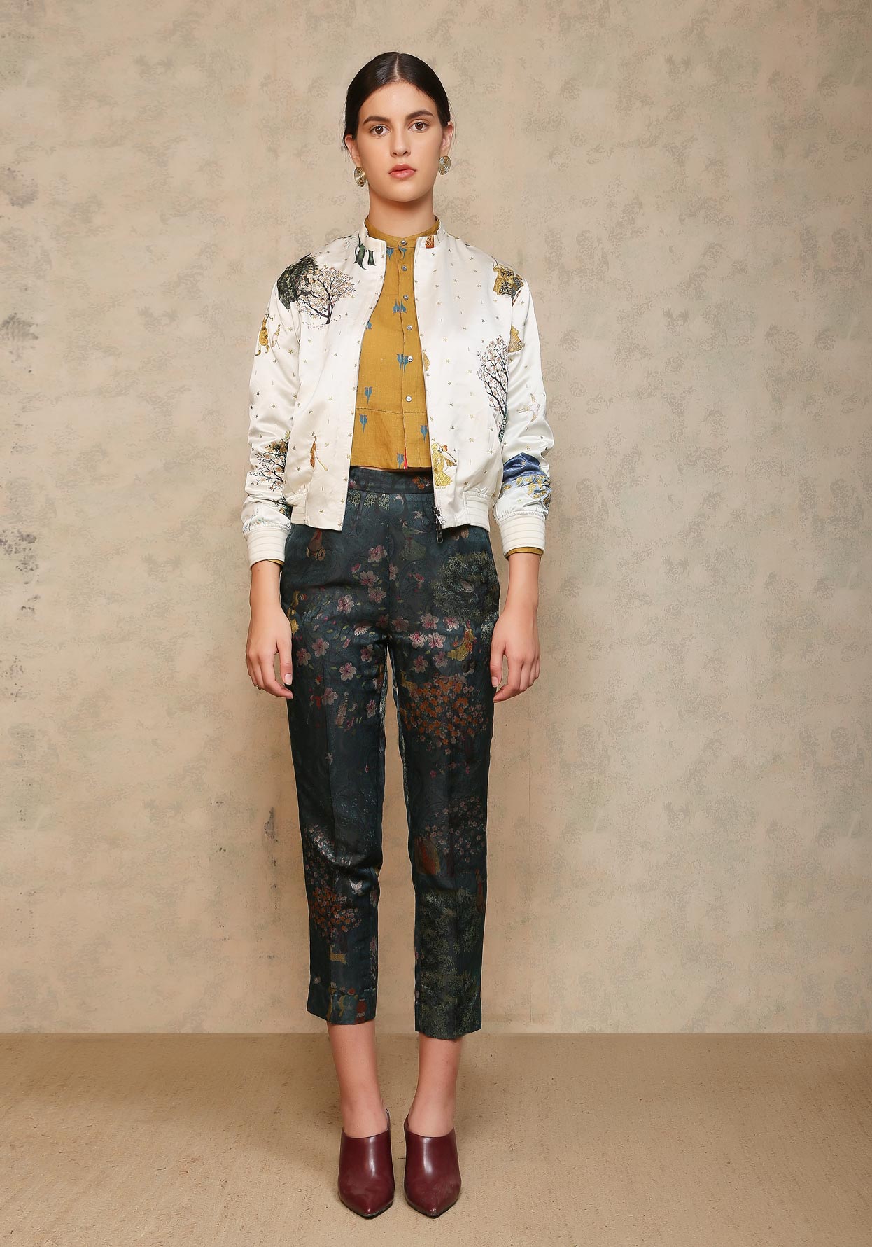 Royal Within Embroidered Janbaaz Bomber White Satin Silk