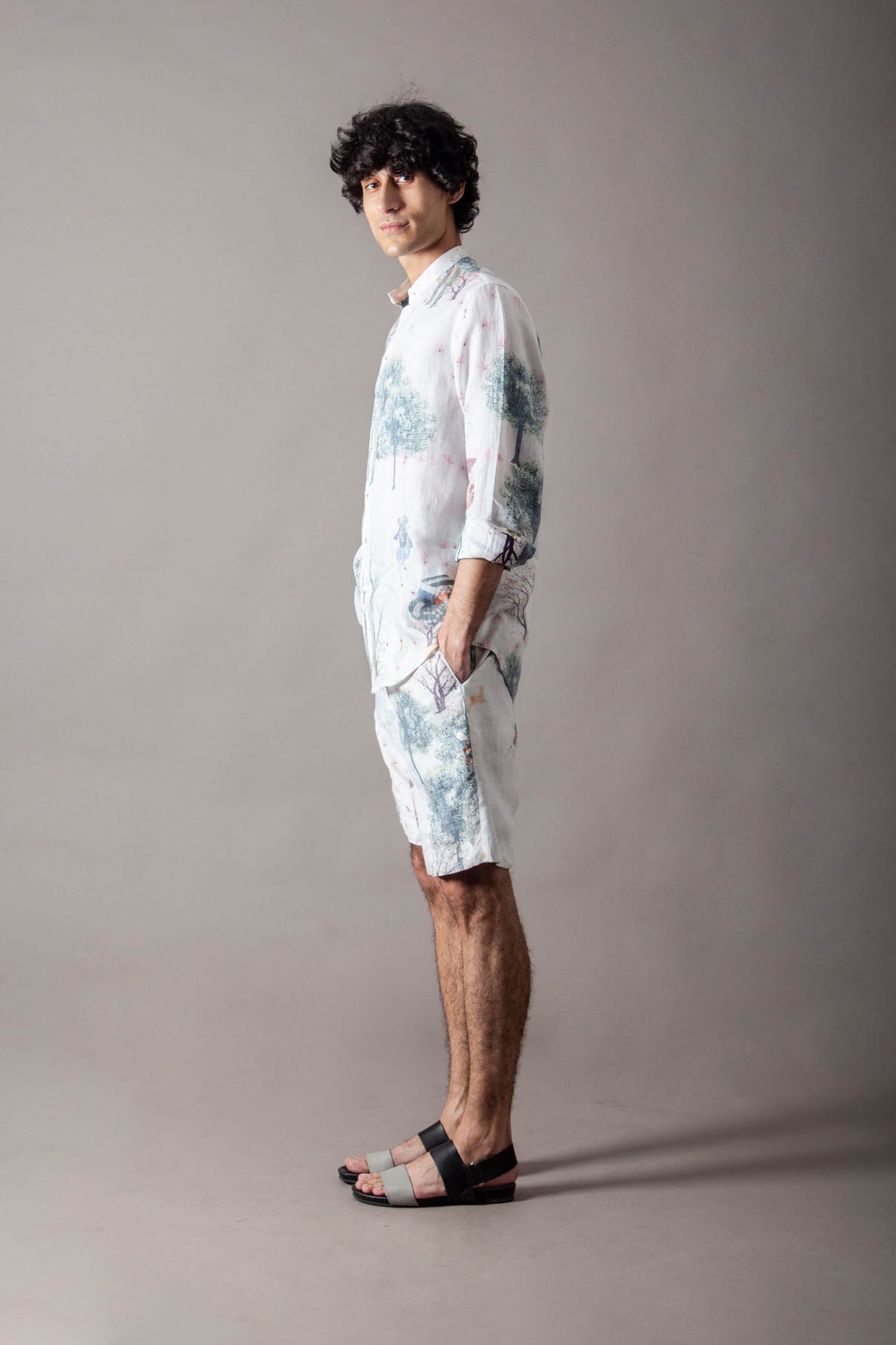 Classic Reversable Shirt  Linen White