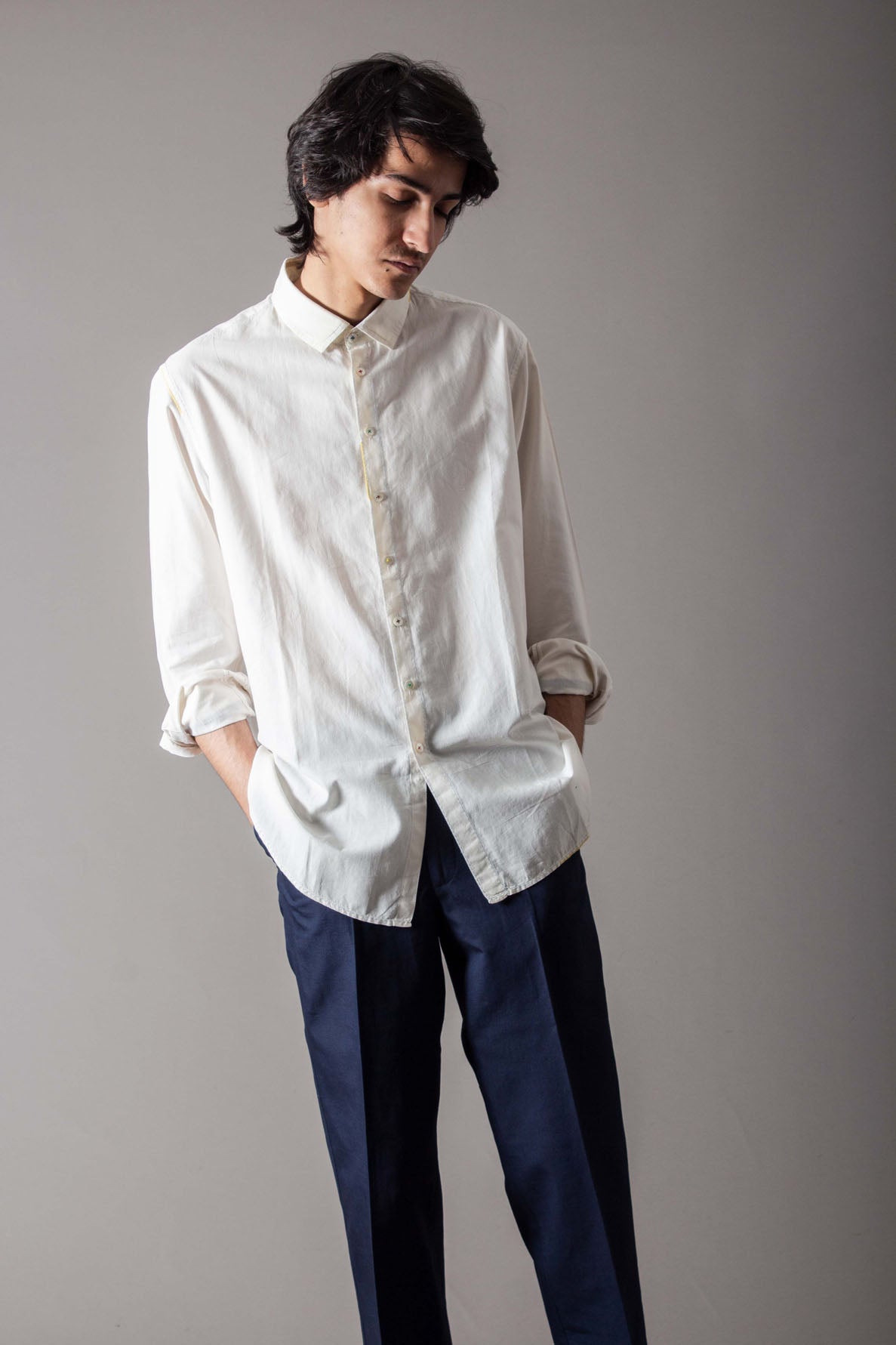 Manmauji Shirt Handspun Handwoven Cotton White