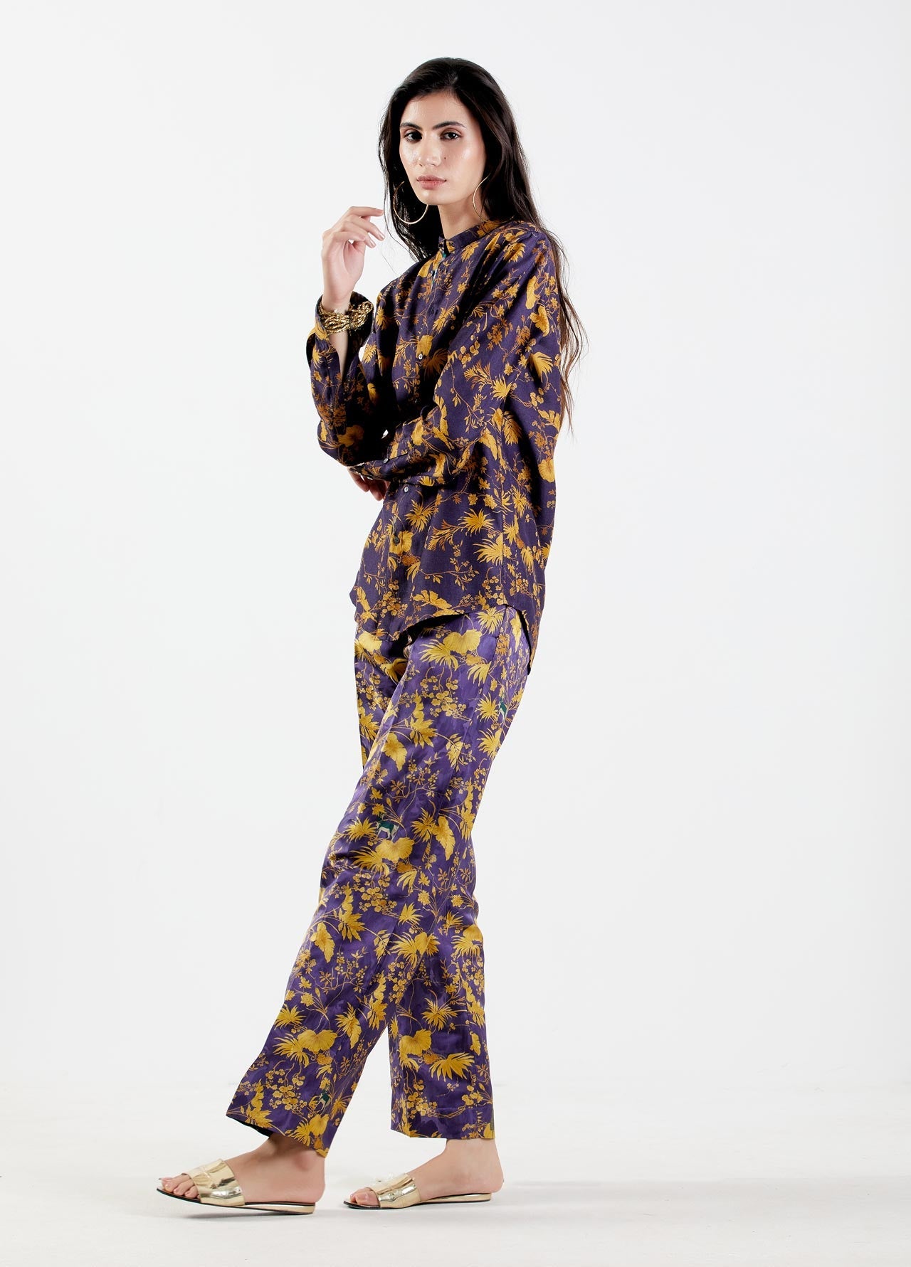 Classic Shirt Muga Satin Gold