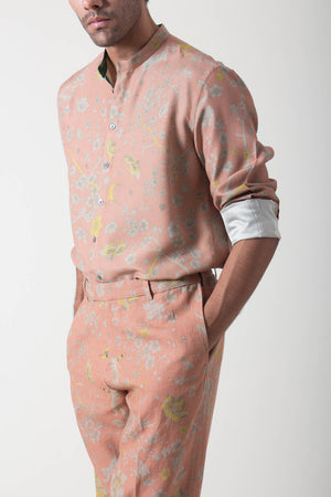 Classic Shirt Muga Satin Salmon