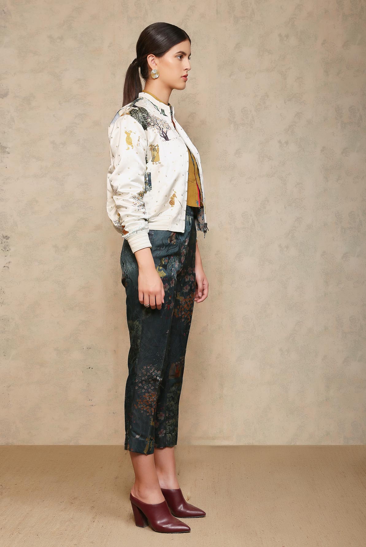 Royal Within Embroidered Janbaaz Bomber White Satin Silk