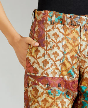 Classic Trouser Silk Brocade Coral