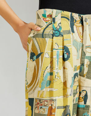 Carrot Trouser Linen Turquoise