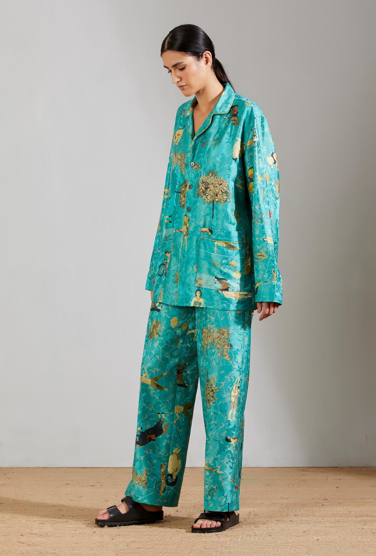Turquoise Olympian Libaas Shirt