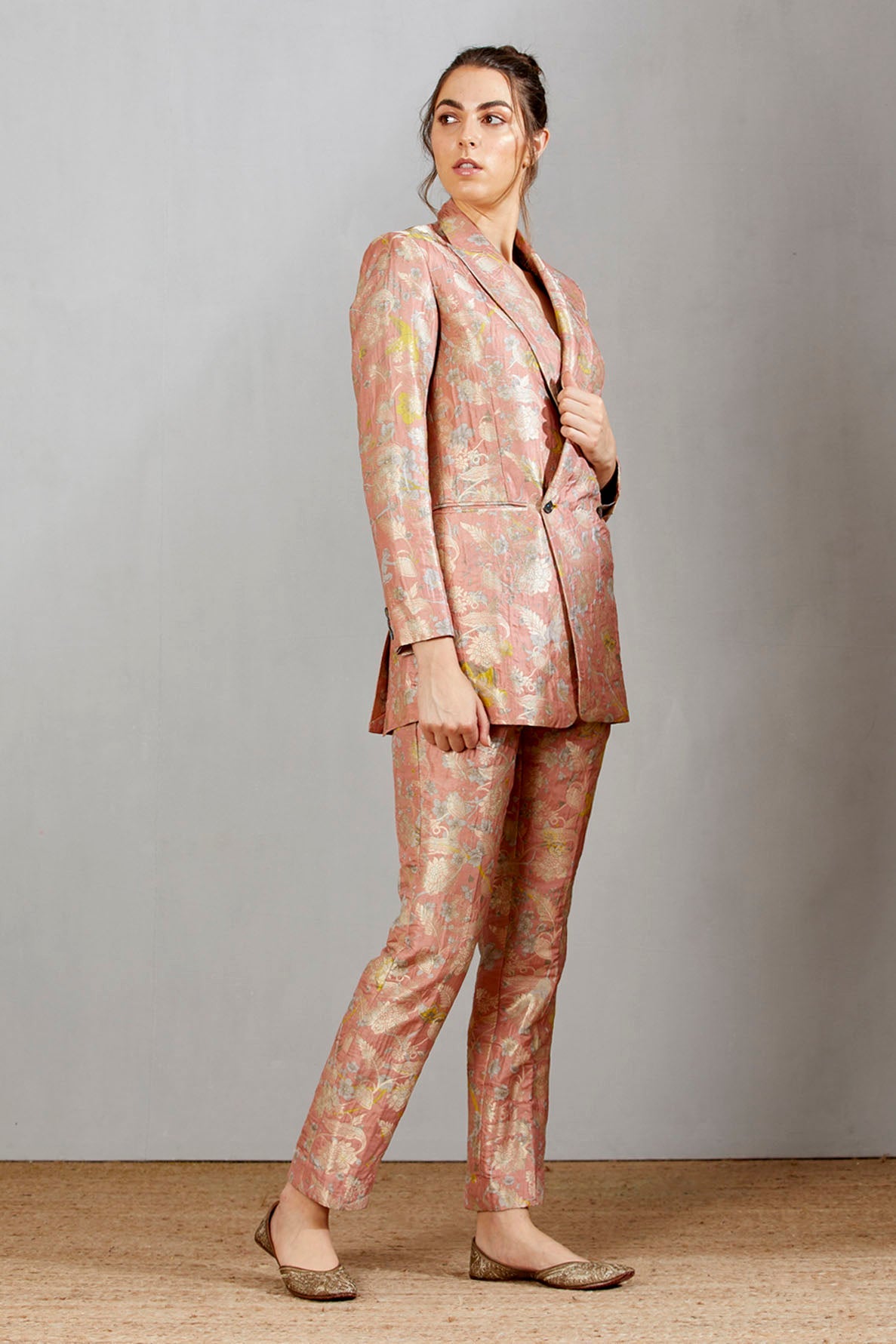 Buy HAUTE CURRY Jacquard Collared Brocade Women's Casual Wear Blazer |  Shoppers Stop