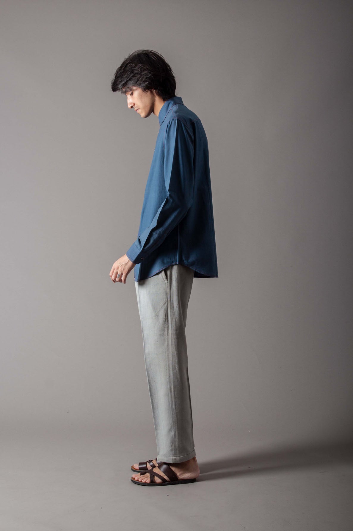Manmuji Shirt Cotton Dt Navy