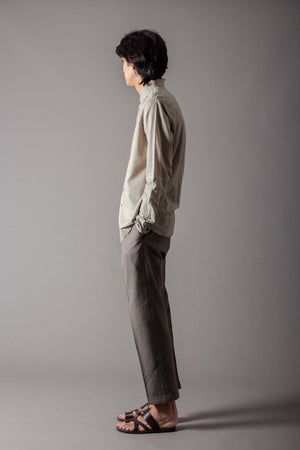 Andaaz Lattice Shirt Handspun Handwoven Cotton Oyster Grey