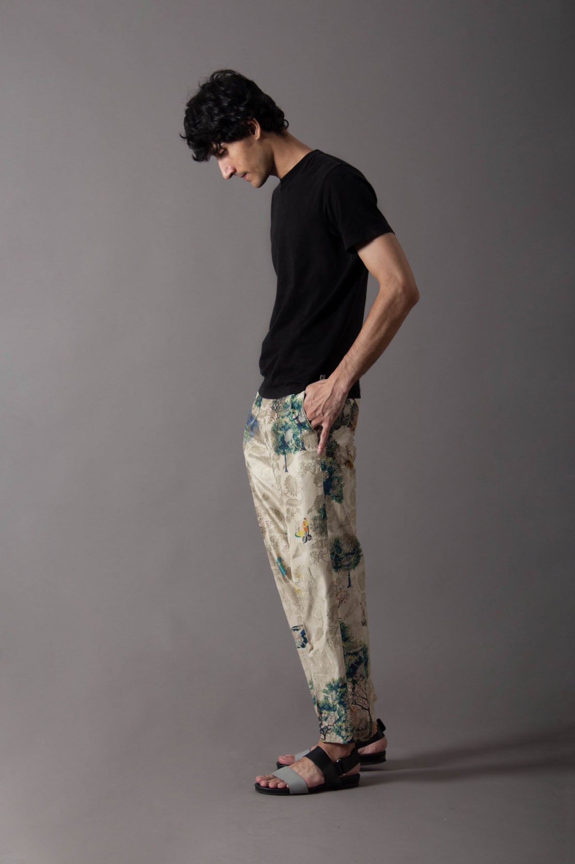 Classic Trouser Silk Brocade Beige Golfer