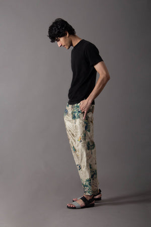 Classic Trouser Silk Brocade Beige Golfer