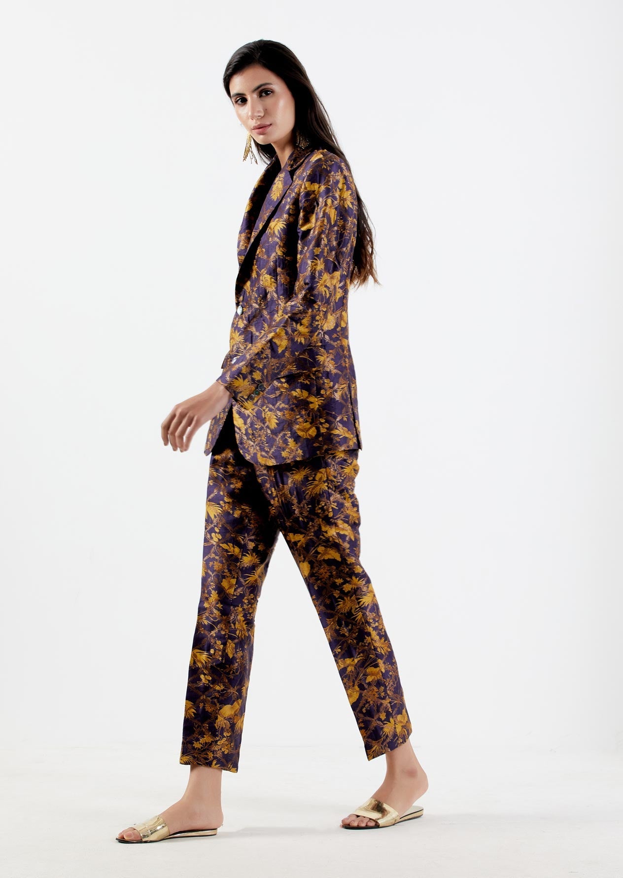 Rana Blazer Silk Brocade Gold
