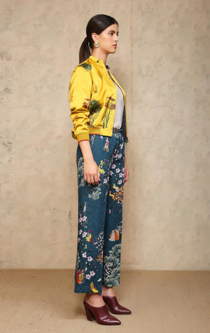Royal Within Janbaaz Bomber Mustard Satin Silk