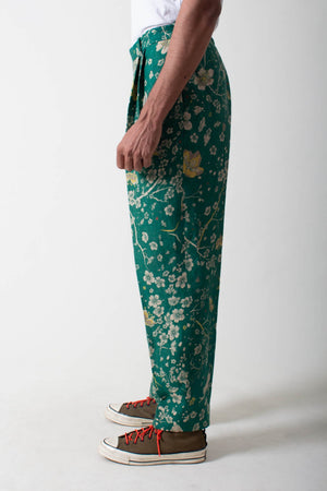 Green Forest Blossom Carrot Trouser