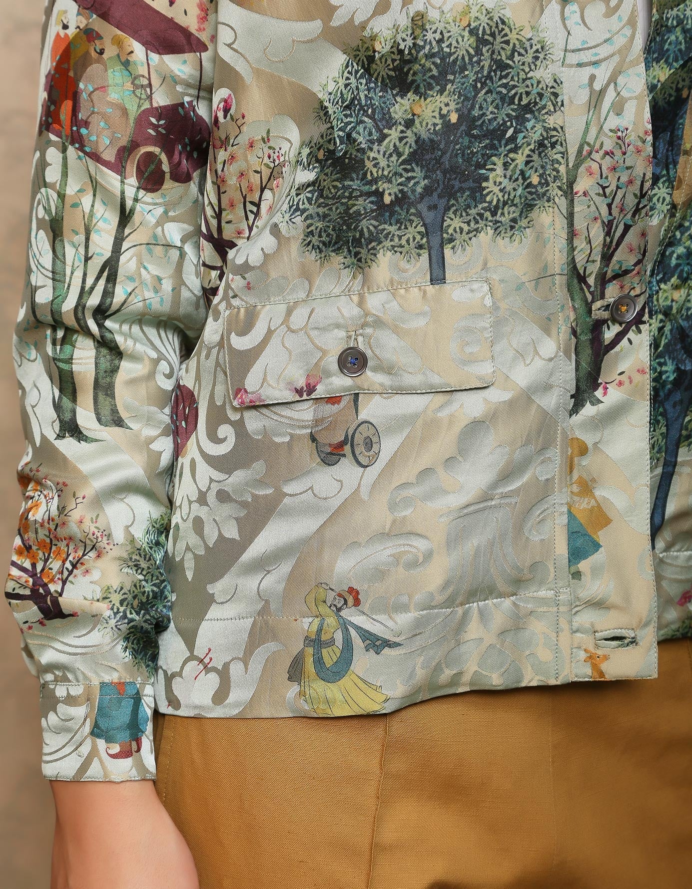 Royal Within Flap Pocket Jacket Monsoon Cloud Silk Damask