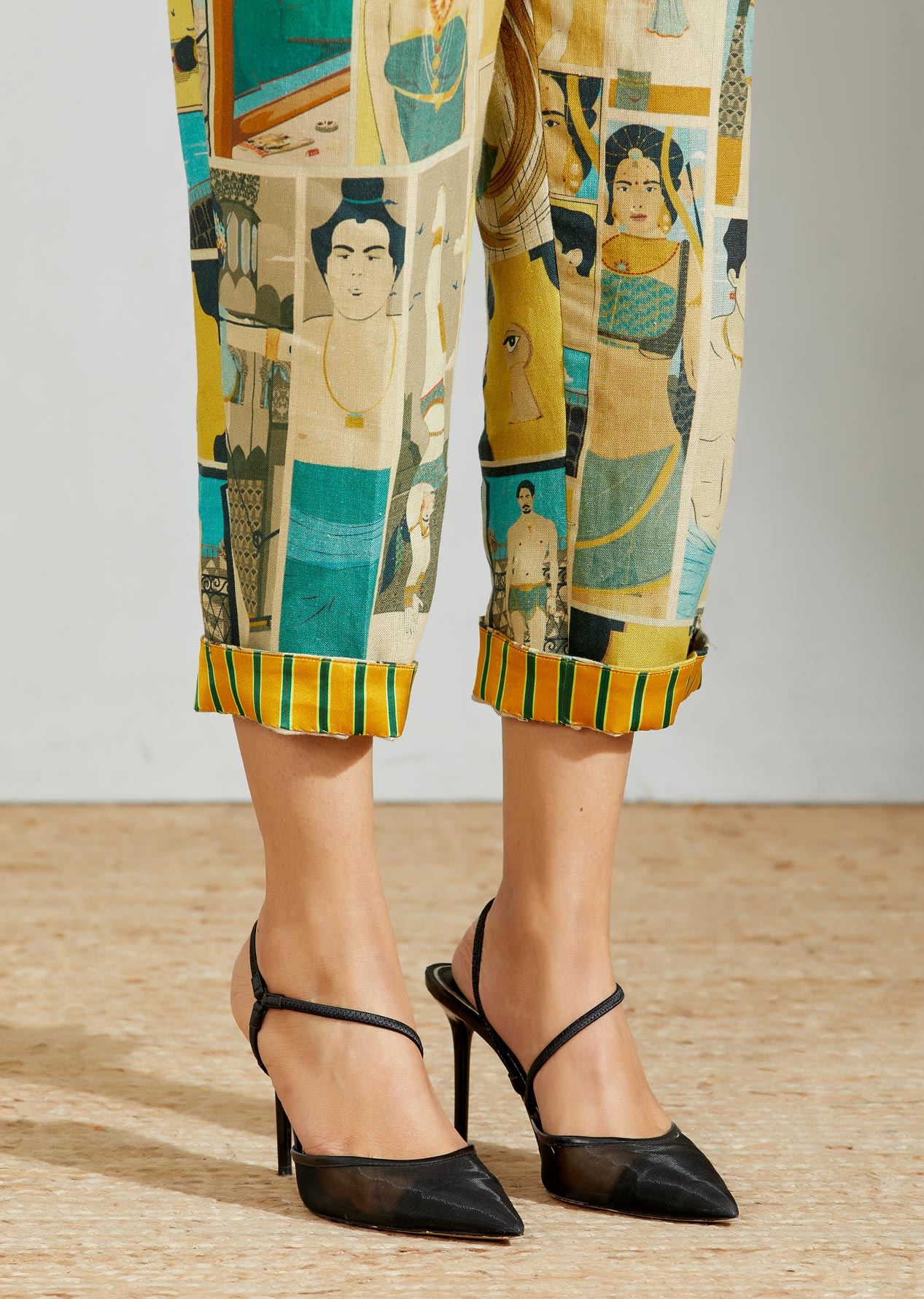 Carrot Trouser Linen Turquoise