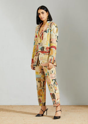 Rana Blazer Linen Coral