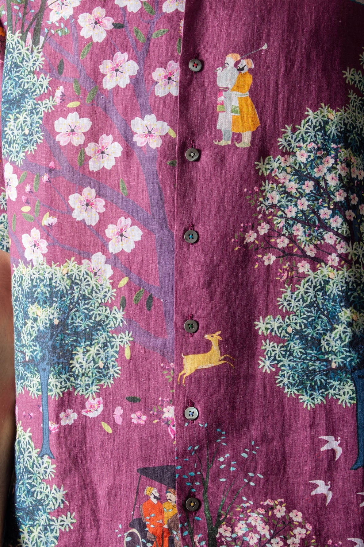 Bush Shirt Linen Wine