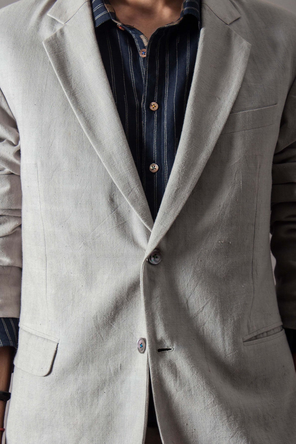Rana Blazer Heavy Linen Ice Blue