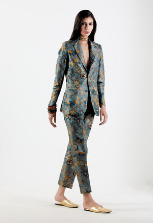 Classic Trouser Silk Brocade Mist